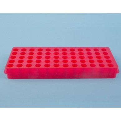 Gradilla 60 microtubos 0.5··1.5 mL, Rojo