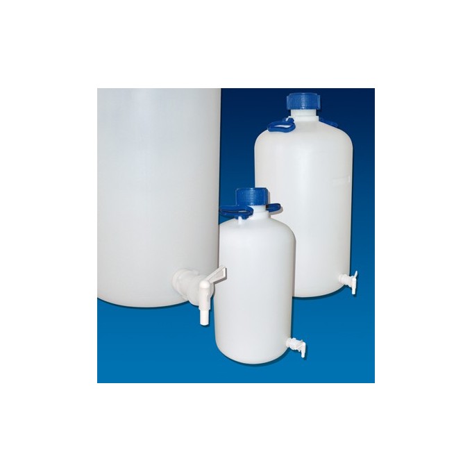 Bidón HDPE redondo con grifo, 50 L