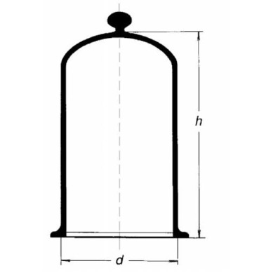 Campana botón vidrio 150x150mm