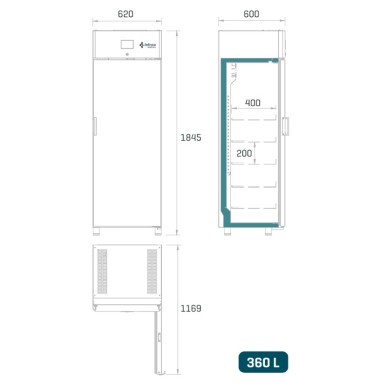 Armario de refrigeración Lab Care + 2 / +8ºC 360L